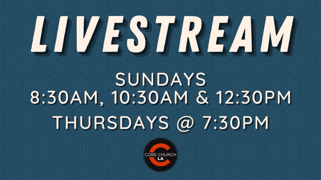Livestream schedule for church services on Sundays and Thursdays