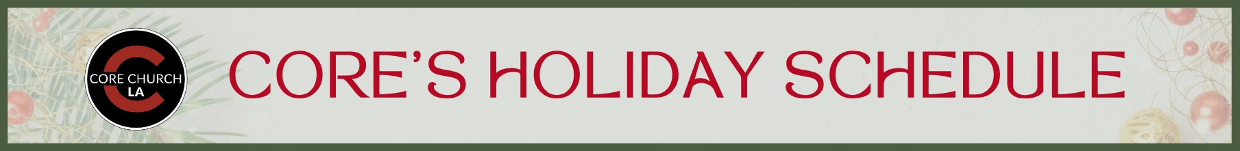 Holiday Schedule banner